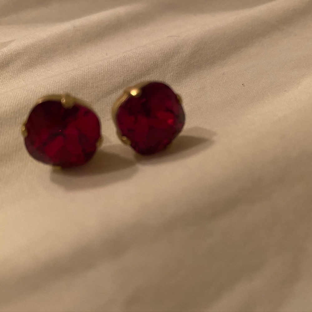 Ruby Stud Earrings - image 3